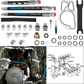 7.3gyygx All Roads Performance 99-03 High Pressure Oil Pump Hpop Hose Line Master Kit Ford 7.3l Diesel Engine