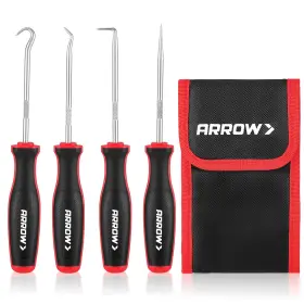 04019 Arrow Fastener 4-piece Precision Hook And Pick Set With Pouch Mini Tool For