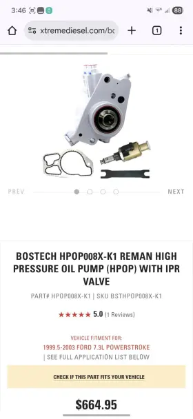 Hpop008x-k1 Bostech Reman High Pressure Oil Pump Hpop 1999.5-2003 Ford 7.3l Powerstroke
