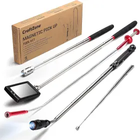 Uh-019 Craftzone 5-piece Magnetic Pickup Tool Kit - Great Gift For Middle Silver&black&red
