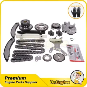 Dre08098 Dr. Engine Autoparts Timing Chain Kit With Oil Pump Fit 04-13 Mitsubishi Dodge Jeep 3.7l Ngc Cam Gear