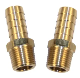 00-9211-0 Empi 9211 Brass Fitting 3/8 Male Npt With Hose Barb Pair - Fits Vw Air Cooled