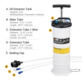 Eb0103 Ewk Patented 6.5l Pneumatic/manual Oil Extractor For Change Pump Auto #2