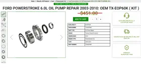 Tx-eop60k Ford Txeop60k Powerstroke 6.0l Oil Pump Repair 2003-2010 Oem Kit