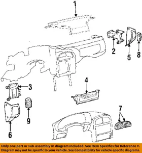 21060847 Gm Oem 00-02 Sc1 Sc2 Sl Sl1 Sl2 Sw2 Instrument Panel Ducts-housing