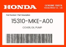 15310-mke-a00 Honda Genuine Cover Oil Pump -