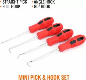 Horusdy 760960299943 4-piece Precision Automotive Hook Set Car Auto Oil Red And Black #2