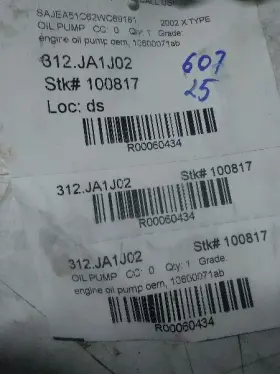 312.ja1j02 Jaguar 2002 X Type Engine Oil Pump Kr60434 #3