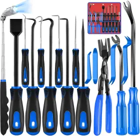 Keze 717701482843 17 Pcs Hook And Pick Set Auto Trim Removal Blue-17