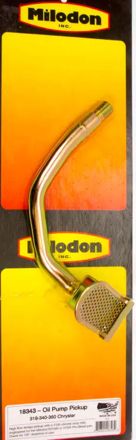 18343 Milodon Sbm Oil Pump Pick Up Road Race Design