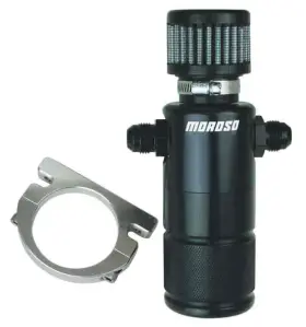 85397 Moroso Compact Oil Breather Tank 2 -8 An Male Fittings Installed Body Di