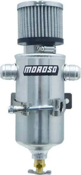 85469 Moroso Breather Tank- Aluminum - 2 -12an Fittings Female Threads