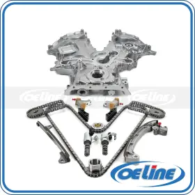 Oetck07627 Oeline Autoparts Timing Chain Kit Oil Pump Cover For 03-15 Toyota 4.0l Vvt Solenoids