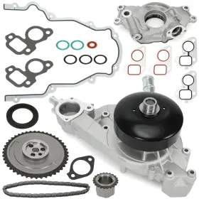 Pqyracing 663260222980 For 00-03 Chevy Suburban 1500 2500 5.3l V8 Oil Pump Water Timing Chain Kit