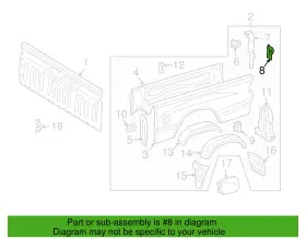 66102-0c050 Toyota Genuine Tundra 04 And 06 Hinge Tailgate Left Driver Side