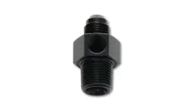 16496 Vibrant -6an Male To 3/8in Npt Union Adapter Fitting With 1/8in Port