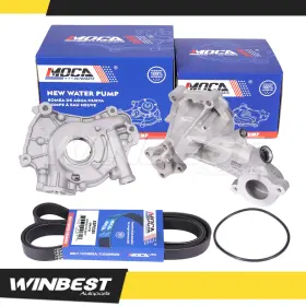 Wbop85wp74sp55 Winbest Autoparts Oil Pump 4-bolt Pulley Flange Water With Belt Fit 2014-2017 Ford Mustang 5.0l
