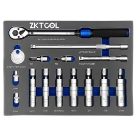 Zk813 Zktool 15pcs Universal 3/8 Inch Drive 360 Swivel Magnetic Spark Plug Socket