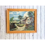 Vintage Framed Painting Country Cabin Cottage Scene Original Oil 14X18. Fixed Price $85.00.