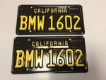 "bmw 1602" California Black Plates, Bmw, 1600, 1600-2,. Fixed Price $99.00.