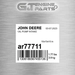 AR77711 Oil Pump Intake Fits John Deere (surplus Open Box). Fixed Price $85.33.