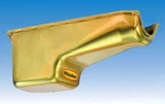 Milodon Engine Oil Pan 30401; Street/strip Deep Sump 6QT Gold Iridited For Sbc. Fixed Price $276.34.