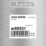 AR68531 Oil Line Fits John Deere (surplus Open Box). Fixed Price $153.98.