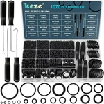 Keze 1070 Pcs 20 Size Rings Assortment Kit With Pick And Hook Set For Assorted. Fixed Price $19.86.