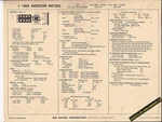1969 American Motors Amc V8 290 Ci /200-225 Hp Car Sun Electronic Spec Sheet. Fixed Price $5.59.