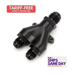 Peterson Fluid 10-1033, One Black Aluminum Billet Y-manifold 10X8X8 Performance. Fixed Price $202.58.