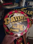 Vintage Caterpillar Tractor Supplies Porcelain Sign Gas Station Pump Oil Service. Fixed Price $220.00.