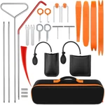 25PC Car Kit - Stainless Steel Tools With 68" Hook & Air Pump, Portable.... Fixed Price $47.70.