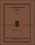 1925-1933 Nash Illustrated Master Parts Book 1926 1927 1928 1929 1930 1931 1932. Fixed Price $69.00.
