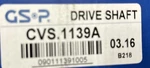 Gsp CVS.1139A Drive Shaft Fits Toyota Camry SXV20R 2.2LTR 5SFE 1997-2002. Fixed Price $59.33.