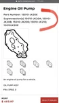 Genuine Nissan Infiniti 15010-JK20E Engine Oil Pump Assy 350Z 370Z G35 G37 M35. Fixed Price $275.00.