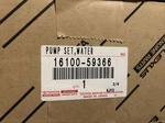 Genuine Toyota Land Cruiser 1VDFTV Diesel Engine Water Pump 16100-59366 Oem. Fixed Price $209.00.
