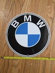Vintage Bmw Bavarian Motor Works 11 3/4" Porcelain Metal Luxury Car Gas Oil Sign. Fixed Price $139.99.