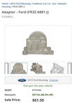 Ford Oem Nos FR3Z-6881-J Oil Filter Adapter 2013-2023 Mustang 2.3L Ecoboost. Fixed Price $40.00.