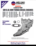 Melling M561 Oil Pump 6.6L Duramax Turbo Diesel 06-10 Chevy Improved Design. Fixed Price $221.73.
