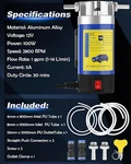 12V 100W Oil Extractor Pump - Fast Electric Fluid Transfer For Car, Mower. Fixed Price $49.99.