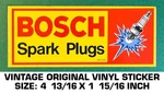 Bosch Spark Plugs - Vintage Original Vinyl Decal Sticker Automotive Racing. Fixed Price $6.60.